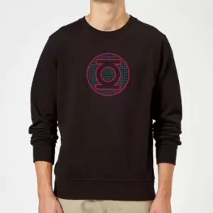 Justice League Green Lantern Retro Grid Logo Sweatshirt - Black - M - Black