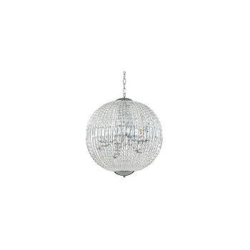 Ideal Lux Lighting - Ideal Lux Luxor - 12 Light Large Ceiling Pendant Chrome with Crystals, G9