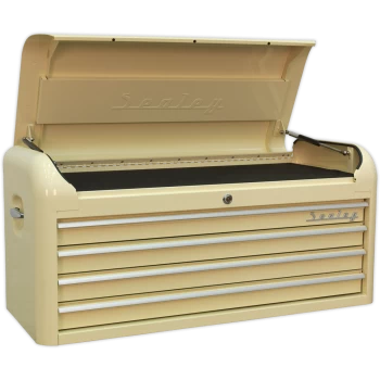 Sealey Premier Retro Style 4 Drawer Wide Top Tool Chest Cream