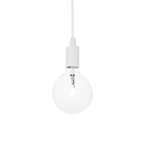 Edison 1 Light Ceiling Pendant White, E27