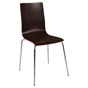 Teknik Loft Bistro Chair with Wenge-Coloured Seat and Back - Pack of Four