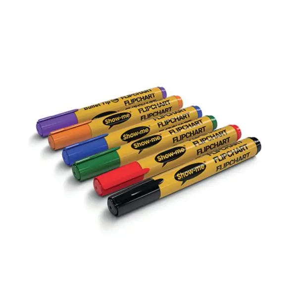 Show-me Show-Me Flipchart Markers Bullet-Tip Assorted (Pack of 6) FCM6A