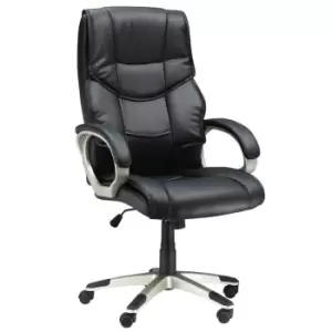 HOMCOM Executive Office Chair Faux Leather Computer Desk Chair With Wheel Black