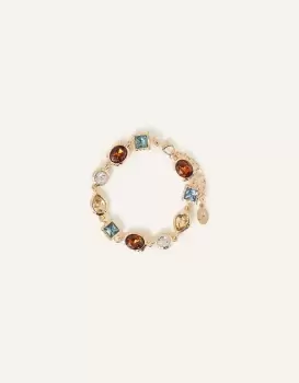 Accessorize Womens Mixed Gem Clasp Bracelet