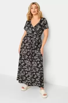 Floral Wrap Tie Waist Maxi Dress