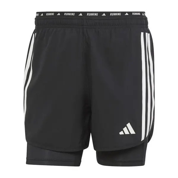 adidas Own the Run 3-Stripes 2-in-1 Shorts Mens - Black S