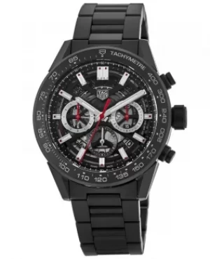 Tag Heuer Carrera Calibre Heuer 02 45mm Skeleton Chronograph Dial Ceramic Mens Watch CBG2A90.BH0653 CBG2A90.BH0653