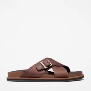 Timberland Amalfi Vibes Cross Slide Sandal For Men In Brown, Size 6.5