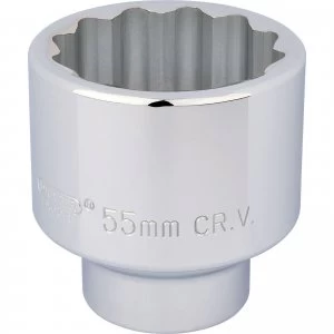 Draper 3/4" Drive Polished Finish Bi Hexagon Socket Metric 3/4" 55mm