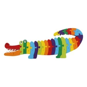 Legler - Small Foot ABC Crocodile Wooden Plug Puzzle Kid's Toy (Multi-colour)