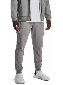 Under Armour Mens Training Rival Fleece Cargo Joggers, Grey Size M Men