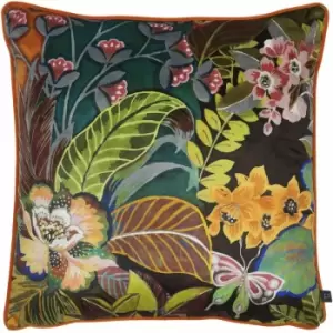 Hidden Paradise Floral Cushion Cover (55cm x 55cm) (Calypso) - Calypso - Prestigious Textiles