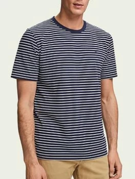 Scotch & Soda Crew Neck T-Shirt, Stripe Size XL Men