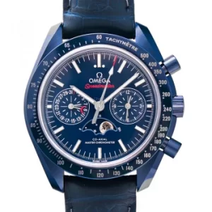 Speedmaster Moonwatch Co-Axial Master Chronometer Moonphase Chronograph 44.25mm Automatic Blue Dial Ceramic Mens Watch