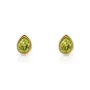 JG Signature Gold Plated August Birthstone Teardrop Stud Earrings