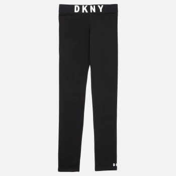 DKNY Girls Logo Waist Leggings - Black - 8 Years