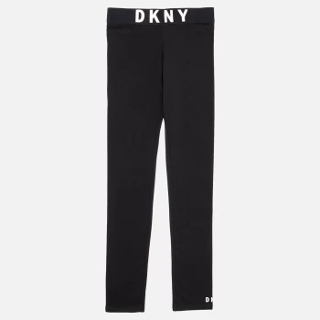 DKNY Girls Logo Waist Leggings - Black - 5 Years