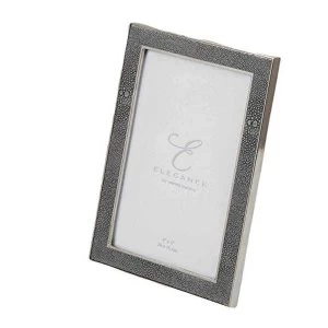 4" x 6" - Elegance Nickel Plated Grey Faux Shagreen Frame