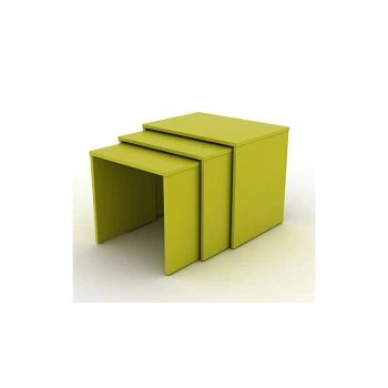 Nest of 3 Wide Tables - Largest is 55cm Wide in Green - Green