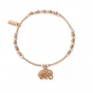 Rose Gold And Silver Decorated Elephant Bracelet MBSBNH535