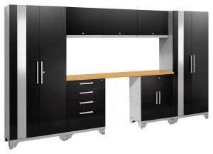 Performance 2.0 Black 8 piece Garage Set 4 Drawers