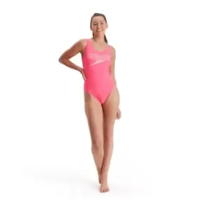 Speedo Logo U Back Swimsuit Womens - Pink