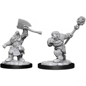 Magic the Gathering Unpainted Miniatures (W14) Dwarf Fighter & Dwarf Cleric