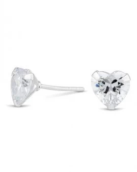 Simply Silver 7mm Heart Stud Earring