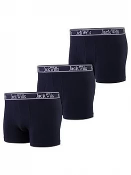 Jack Wills Boys 3 Pack Boxers - Navy, Size Age: 10-11 Years