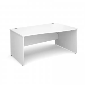 Maestro 25 PL Right Hand Wave Desk 1600mm - White Panel Leg Design