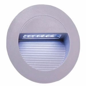 KnightsBridge IP44 Round 14 White LED Recessed Stair and Wall Guide Light - White