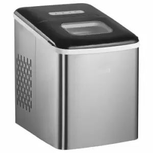 HOMCOM 800-075V70 Portable Ice Maker Machine - Silver and Black