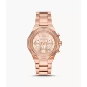 Michael Kors Womens Raquel Chronograph Rose Gold-Tone Stainless Steel Watch - Rose Gold