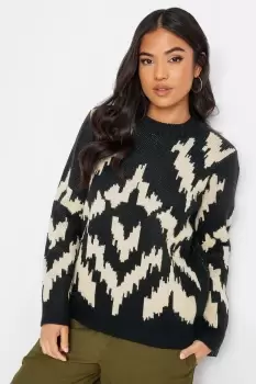 Petite Printed Long Sleeve Jumper