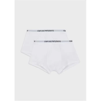 Emporio Armani 2 Pack Cotton Trunks White Size L Men