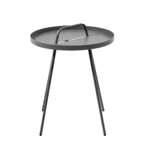 Brasilia Powder Coated Removable Coffee Tray Garden Table Grey