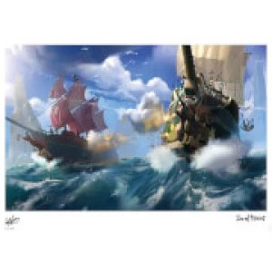 Sea Of Thieves - Broadsides at noon Limited Edition Art Print Measures 41.91 x 29.72cm