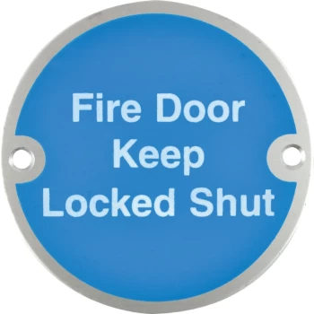 Fire Door Keep Locked Shut Aluminium Sign - 76 X 76MM