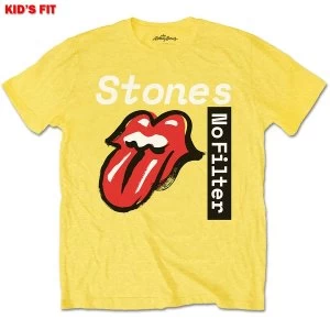 The Rolling Stones - No Filter Text Kids 9 - 10 Years T-Shirt - Yellow