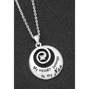 Sentiment Swirl Silver Plated Necklace Nan