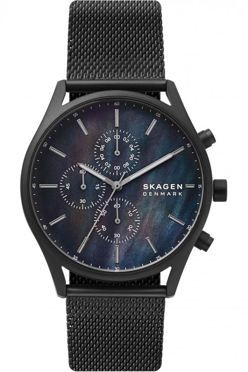 Skagen Pearl And Black 'Holst' Chronograph Classical Watch - Skw6651 - multicoloured