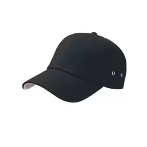 Atlantis Action 6 Panel Chino Baseball Cap (One Size) (Black)