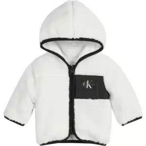 Calvin Klein Jeans Teddy Zip Through Hoodie - White