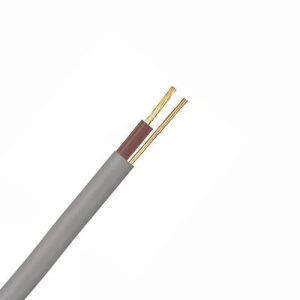 Zexum Grey 1.5mm 16A Brown Single Core and Earth 6241Y Flat PVC/PVC Harmonised Lighting Power Cable - 50 Meter