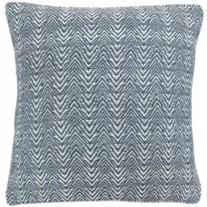 Appletree - Loft Herringbone Weave 100% Cotton Filled Cushion, Ink Blue, 43 x 43 Cm