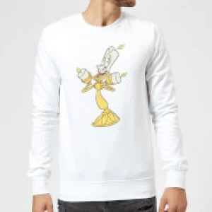 Disney Beauty And The Beast Lumiere Distressed Sweatshirt - White - XL