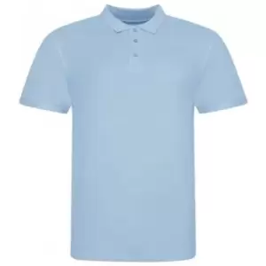 Awdis Mens Piqu Cotton Short-Sleeved Polo Shirt (3XL) (Sky Blue)