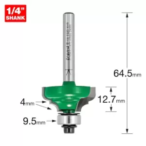 Trend CRAFTPRO Bearing Guided Broken Ogee Quirk Router Cutter 4mm 12.7mm 1/4"