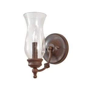 1 Light Indoor Candle Wall Light Antique Bronze, E14