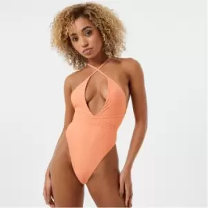 Jack Wills Plunge Front Swimsuit - Orange